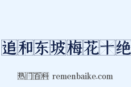 追和东坡梅花十绝是什么意思的图片